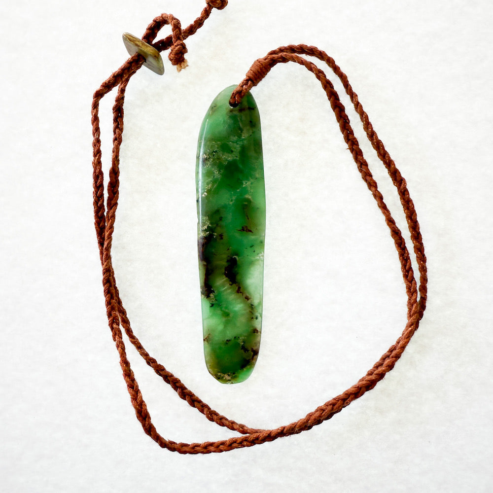 Chrysoprase Long Pendant