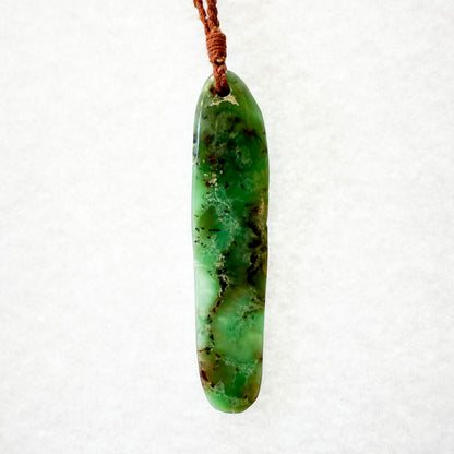 Chrysoprase Long Pendant