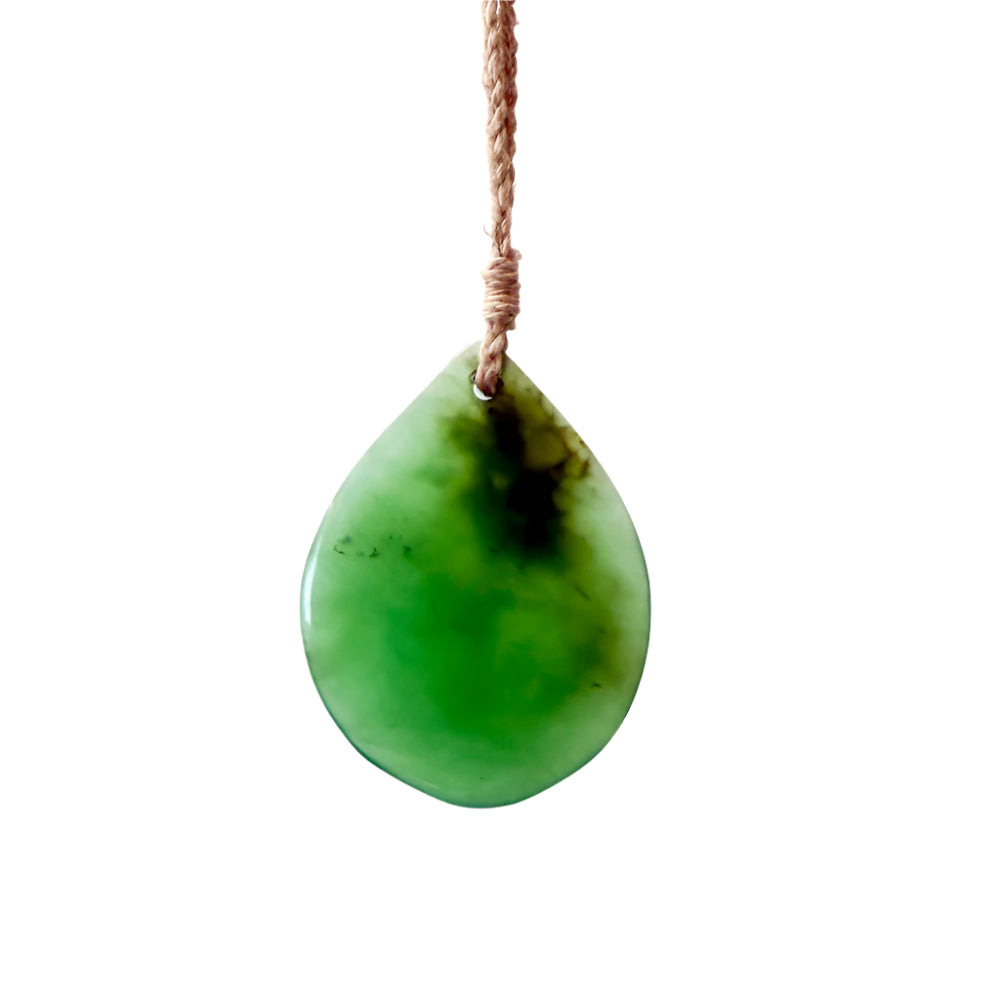 Australian Chrysoprase Disc hand shaped pendant