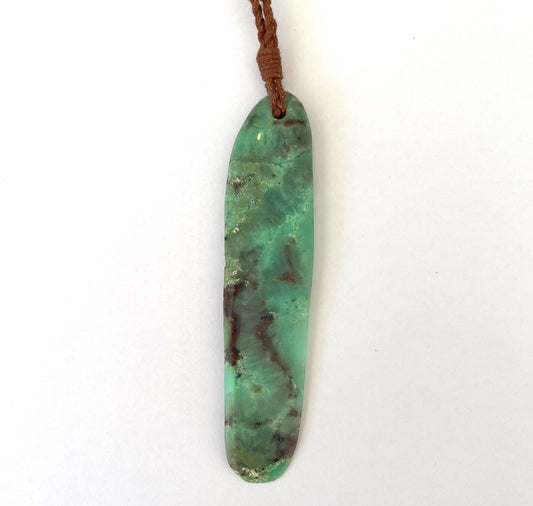 Chrysoprase Long Pendant