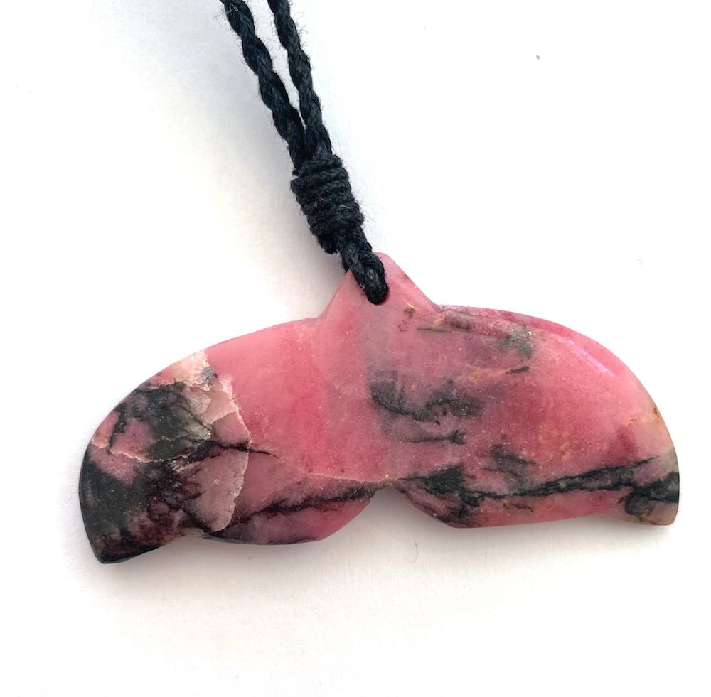 Rhodonite Whale Tail Pendant