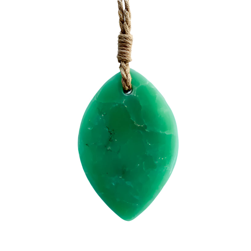Chrysoprase Leaf Diamond Pendant