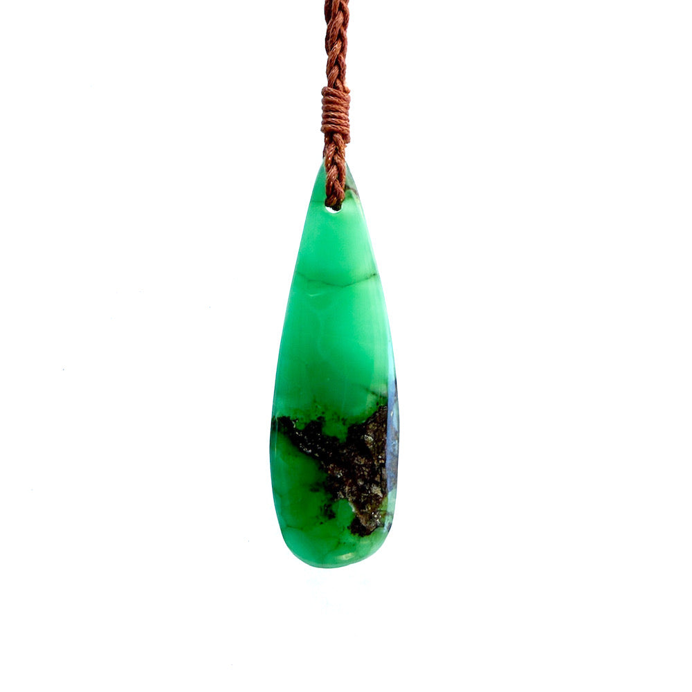 Australian Chrysoprase hand shaped pendant