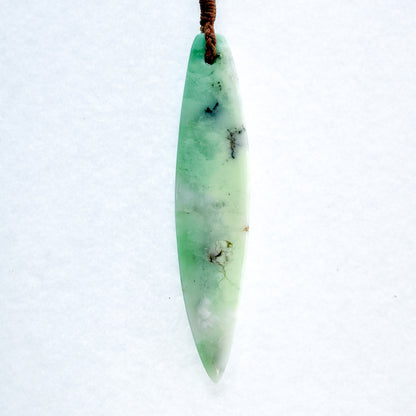 Australian Lemon Chrysoprase hand shaped pendant