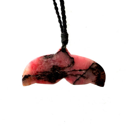 Rhodonite Australian Hand shaped pendant whale tail